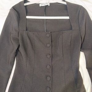 Princess Polly Charcoal Long Sleeve Dress